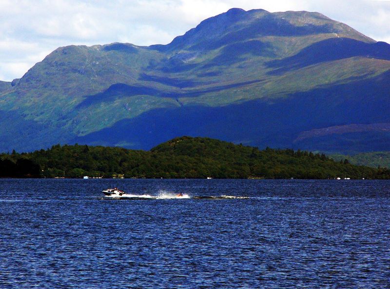 Ben Lomond rising above the east shore of Loch Lomond